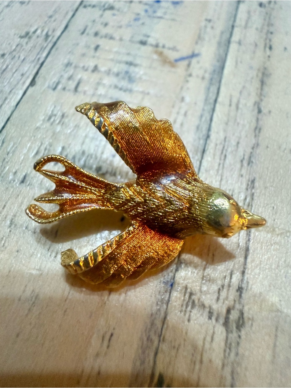 Vintage Gold Tone Bird Scatter Pin Lapel Brooch Mid-Century Mini 1” - Picture 2 of 6